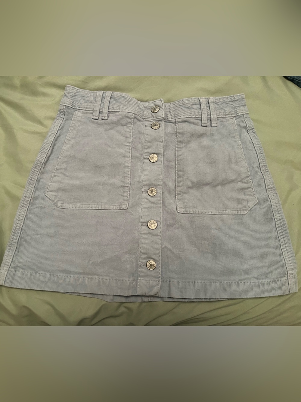 American Eagle Outfitters Light Blue Button-Front Denim Skirt